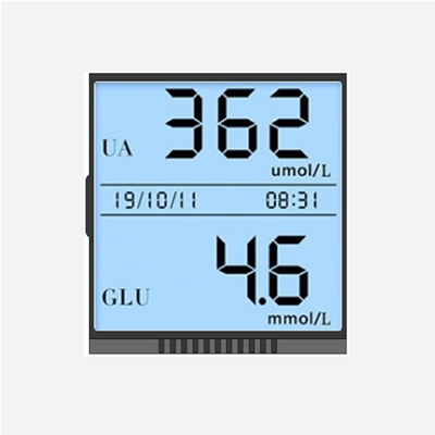 Blood glucose meter, blood oximeter, LCD screen, TN segment code screen, black and white screen