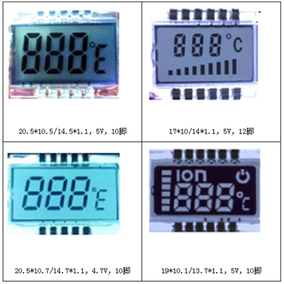 Curler hair straightener LCD LCD screen TN segment code display VA black and white screen